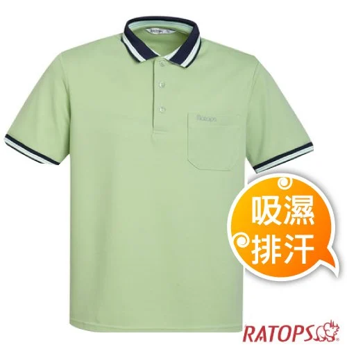 【瑞多仕-RATOPS】男款 COOLMAX 隔濕紗排汗休閒POLO衫.抗UV/DB8936 草綠色✿30E010